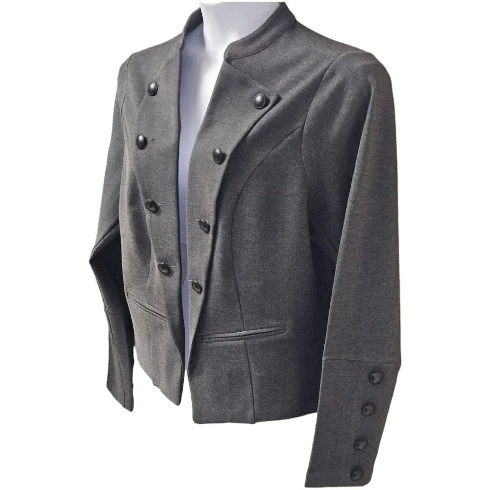 TORRID 2X gray twill fabric open mixed anorak Jacket/Blazer - Picture 3 of 13